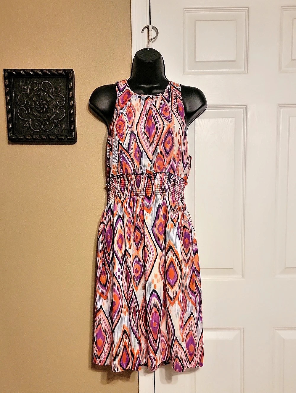 Geometric Dress in Pink & Purple Like New